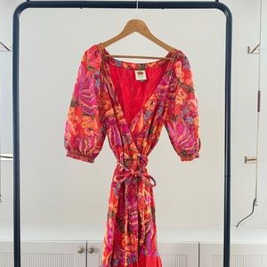 FARM Rio - Red Spring Bananas Maxi Dress - Women’s XS
